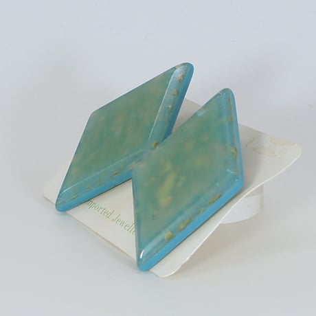 大きな イヤリング ダイヤシェイプ レトロ オールド プラスチック イタリー ヴィンテージ アンティーク  E00115