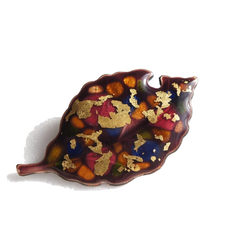 七宝焼／紅葉 紅葉 七宝焼きのブローチ 純銀張有線七宝 : 太田七宝 - 通販 - Yahoo