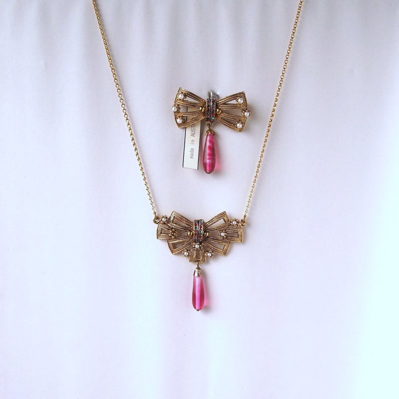 STJOHN セントジョン ビジュー ラインストーン ペンダントトップ ブローチ