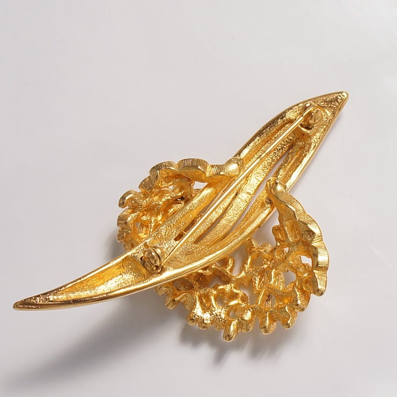 20金　デザインブローチ　美品 K18GP シャンパンゴールドローズブローチ | ショールピン・ブローチ