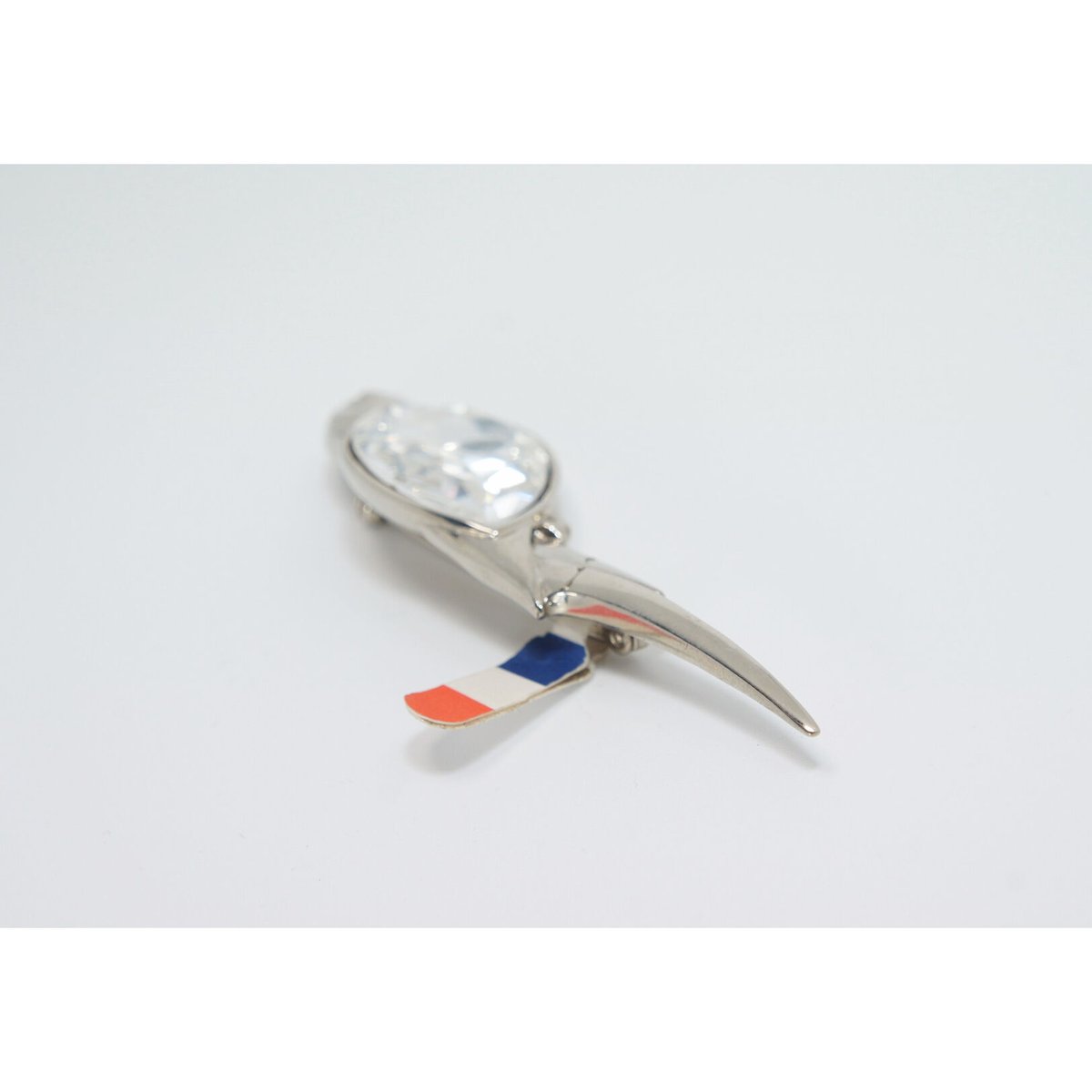 フランス ヴィンテージ P&M Paris 大きなラインストーン 小鳥 オウム