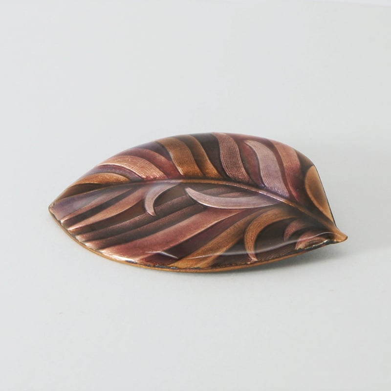 日本製 七宝焼 三彩 南洋木葉 ブローチ 七宝焼き KB00027 | Tyrr