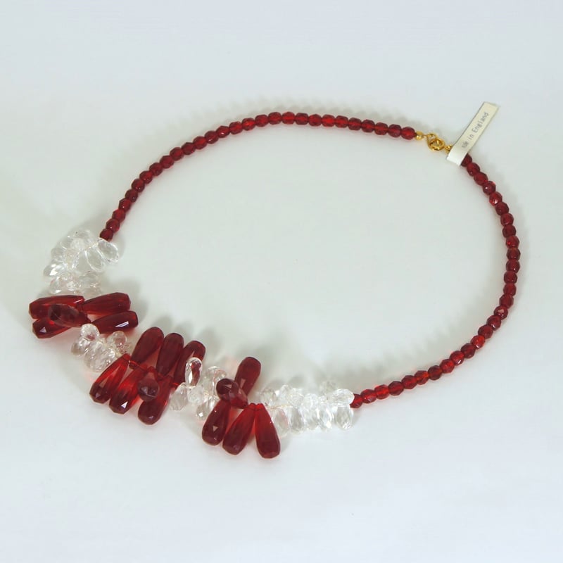 レトロ 英国 オールドガラス アクリル ネックレス ヴィンテージ