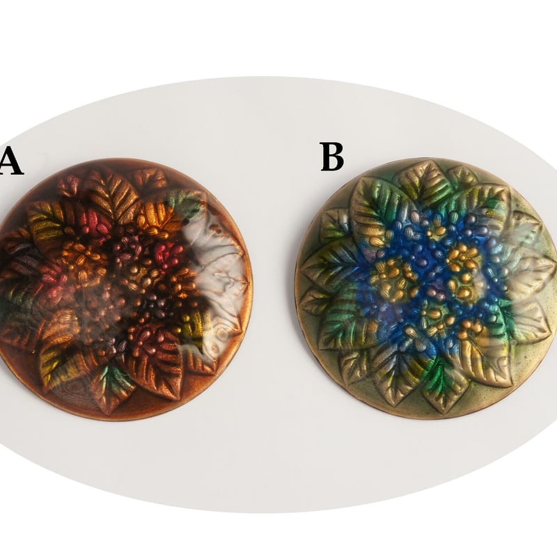 日本製 七宝焼 大きな 紫陽花 ブローチ 七宝焼き KB00049c | Tyrr