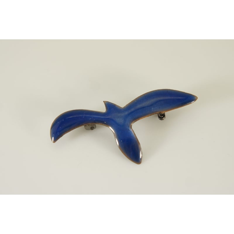 日本製 七宝焼 幸せの青い鳥 ブローチ ブルーバード M 七宝焼き かめ