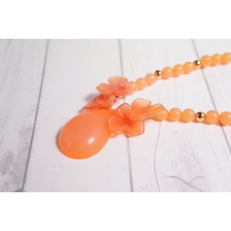 西ドイツ ヴィンテージ　紫陽花あじさい　フラワー　ネックレス