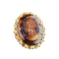 カメオ ブローチ オールドガラス ヴィンテージ アンティーク USA アメリカ　B00061
