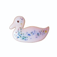 日本製 七宝焼  白鳥　スワンブローチ　七宝焼き