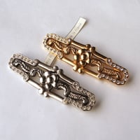 ラインストーン ブローチ フラワー フレーム アールヌーボ 装飾 P&M Paris フランス ヴィンテージ アンティーク　BPM00004