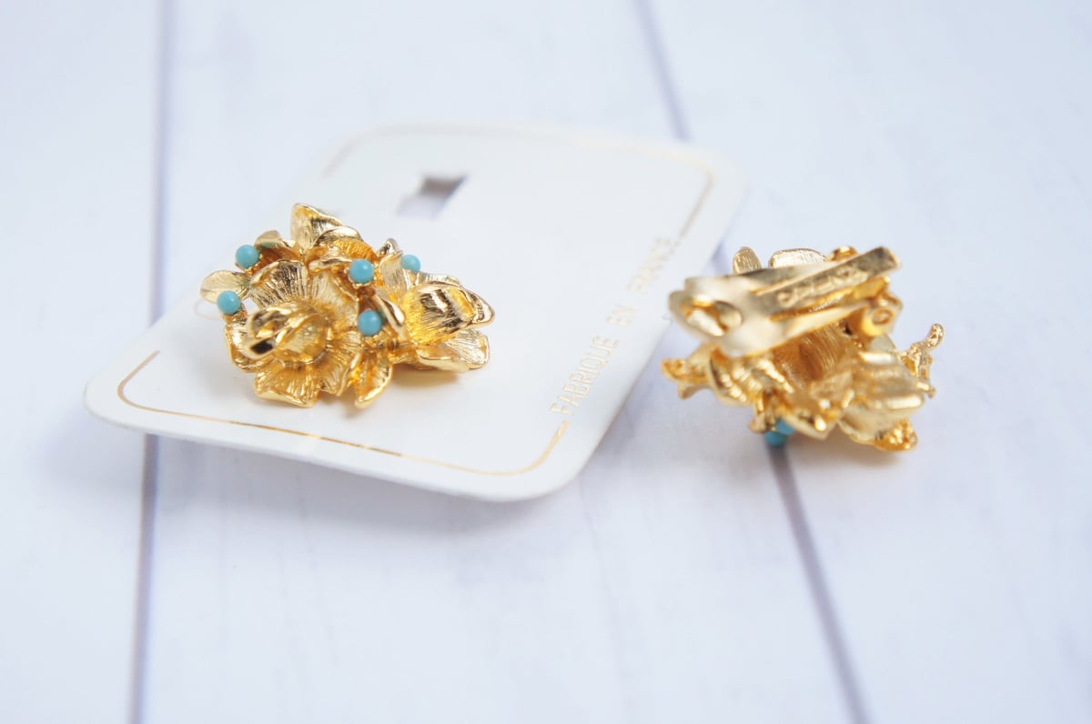 美品 JLS paris ヴィンテージ ブローチ イヤリング フラワーブーケ 美品 JLS paris ヴィンテージ ブローチ イヤリング フラワー