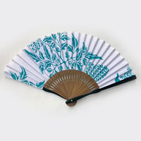 KAGUWA　浴衣地 扇子　＜花神・花緑青＞