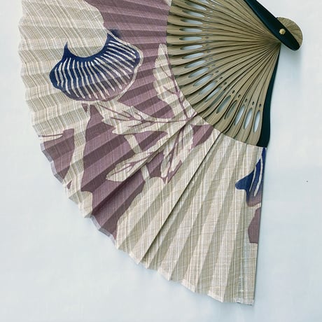 KAGUWA　浴衣地 扇子　＜アオイ・桃＞