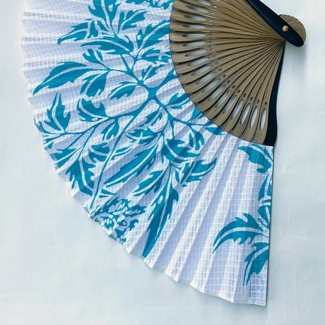 KAGUWA　浴衣地 扇子　＜花神・花緑青＞