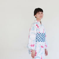 KAGUWA 浴衣・お仕立てあがりー金魚（水色×ピンク）