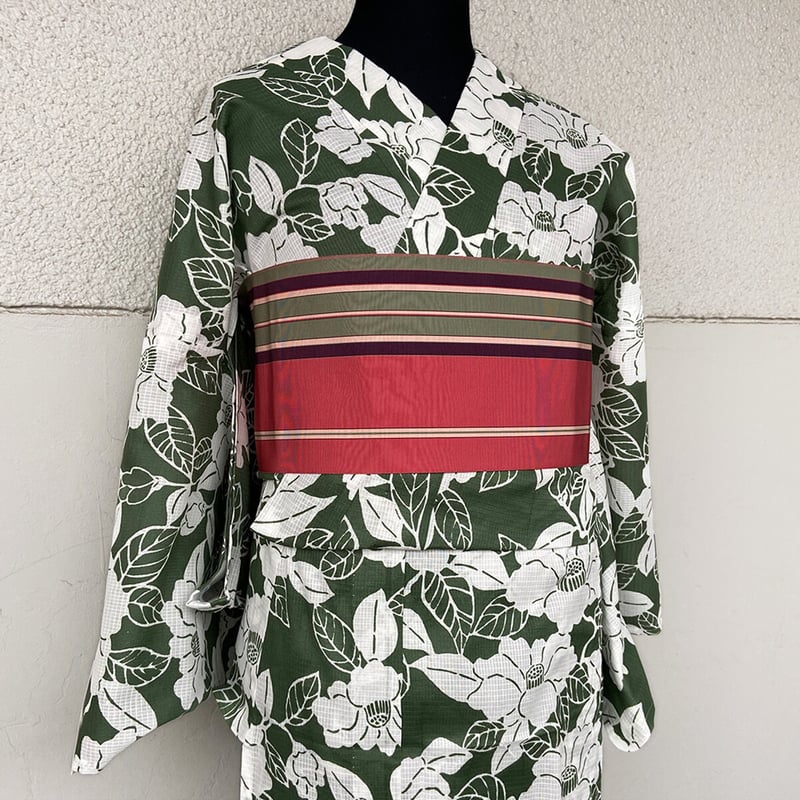 KAGUWA 浴衣・お仕立てあがりー 夏椿（緑） | WAGU select