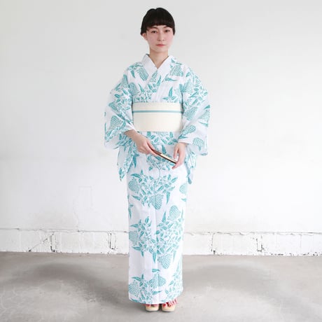 KAGUWA 浴衣・お仕立てあがりー花神（花緑青）
