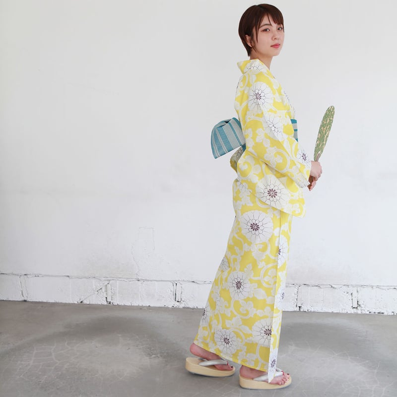KAGUWA 浴衣・お仕立てあがりー花唐草（黄色） | WAGU select