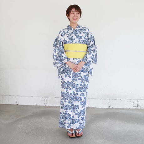 KAGUWA 浴衣・お仕立てあがりー花野（青）
