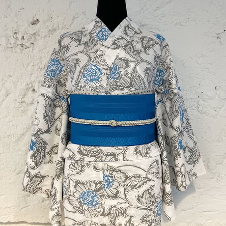 KAGUWA 浴衣・お仕立てあがりー更紗（灰）