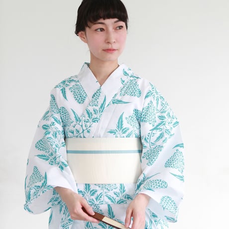 KAGUWA 浴衣・お仕立てあがりー花神（花緑青）
