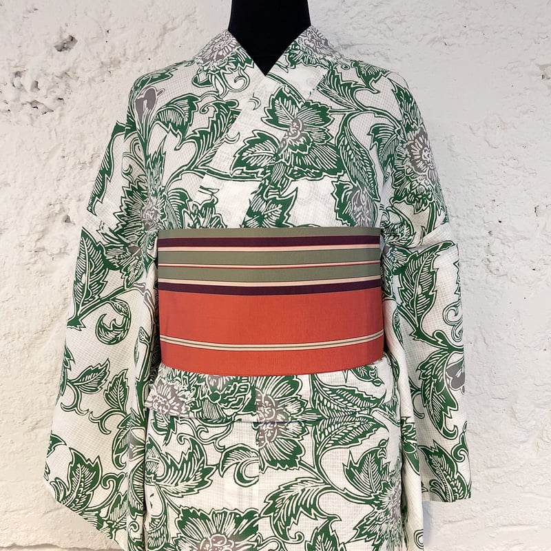 KAGUWA 浴衣・お仕立てあがりー更紗（黄緑） | WAGU select