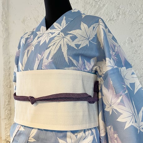 KAGUWA 浴衣・お仕立てあがりー紅葉（薄群青）