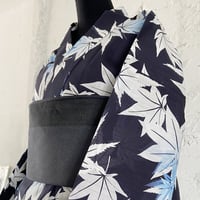 KAGUWA 浴衣・お仕立てあがりー紅葉（黒）