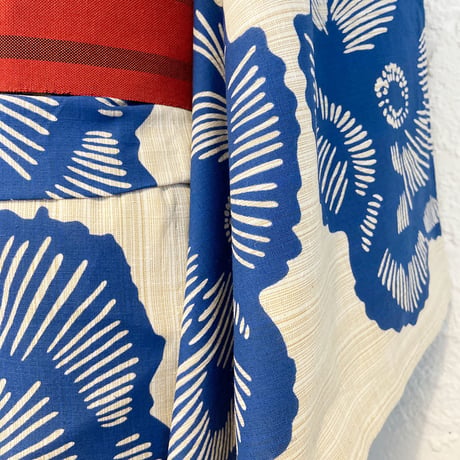 KAGUWA 浴衣・お仕立てあがりー芙蓉（青）