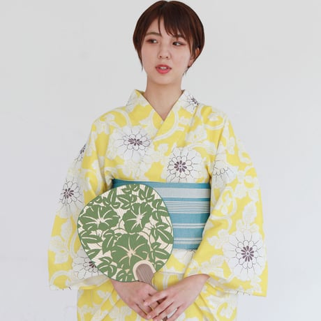 KAGUWA 浴衣・お仕立てあがりー花唐草（黄色）