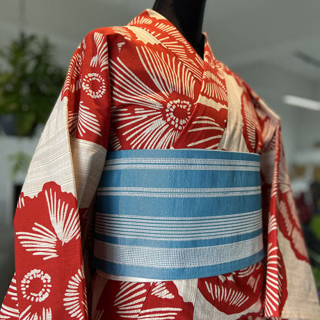 KAGUWA 浴衣・お仕立てあがりー芙蓉（赤）
