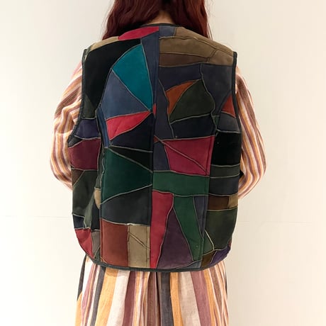 leather patchwork vest