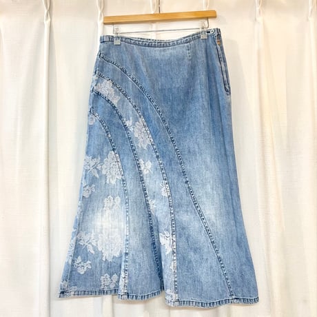 切り替えデニムスカート