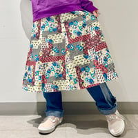 pansy patchwork print skirt