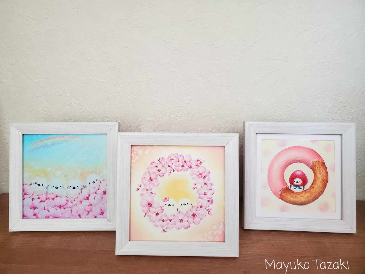 幸せを運ぶシマエナガ「桜リース」 | MayukoTanzaki Art Shop