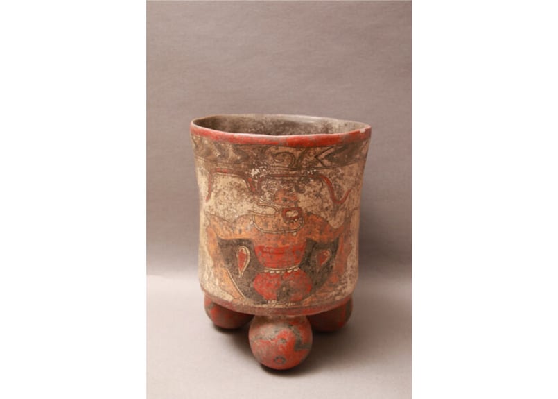 メキシコ/マヤ文明/花瓶/壺/ヴィンテージ/ハンドペイント/手書き