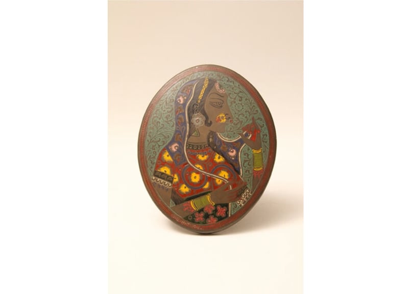 昭和レトロ/イラスト/真鍮/レア/飾り皿/可愛い/イラスト/彫刻