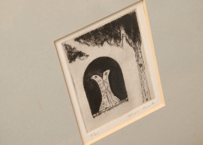 模写】【版画】版画/レトロ/iwata masa/幻想的/絵画/美術/レトロ/骨董