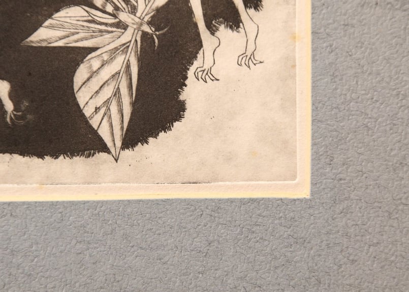 模写】【版画】昭和レトロ/1969/kenzo/版画/銅版画/ハート/妖精 模写】【版画】昭和レトロ/1969/kenzo/版画/銅版画/ハート/妖精