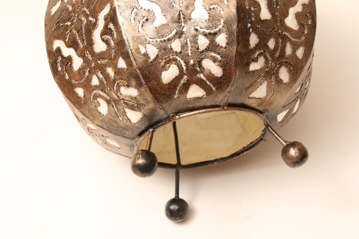 昭和レトロ/電傘/貝/金属/装飾/蝋燭盾/ろうそく/ランプ傘/インテリア