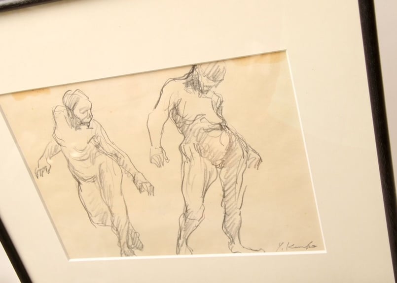 真作】昭和レトロ/金子善明/デッサン画/鉛筆/ヴィンテージ/現代美術