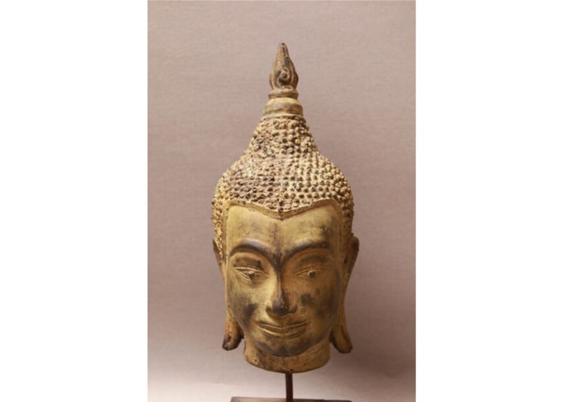 タイ/スコータイ王朝/仏像/頭部/仏頭/青銅/アユタヤ/カンボジア タイ/スコータイ王朝/仏像/頭部/仏頭/青銅/アユタヤ/カンボジア