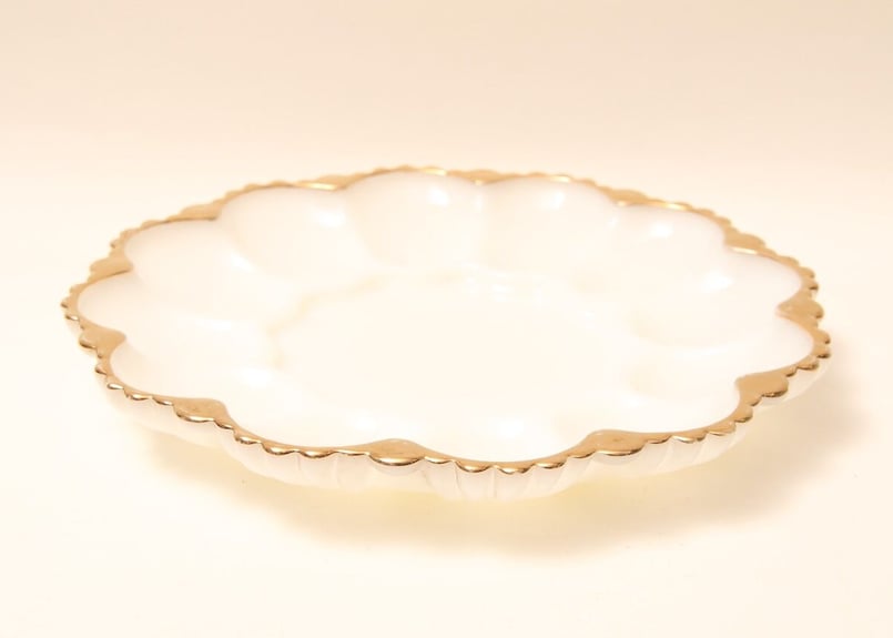 Fire king/レトロ/USA/50S/dish/エッグプレート/ミルクガラス/お皿/ヴィ