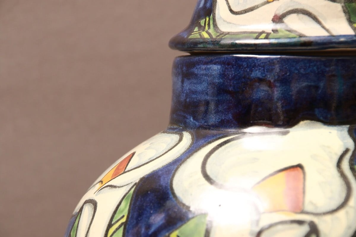 ポルトガル/花瓶/壺/蓋付き/糖菓壺/ヴィンテージ/レア/カケあり