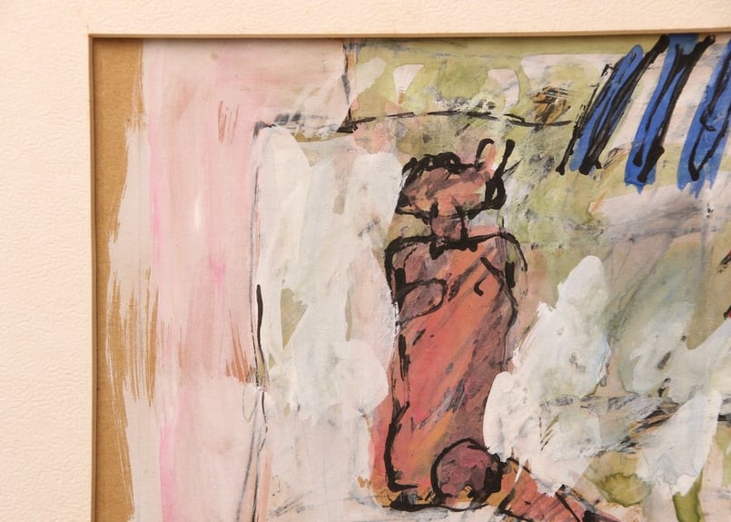 真作】昭和レトロ/金子善明/抽象画/油絵/ヴィンテージ/現代美術/絵画