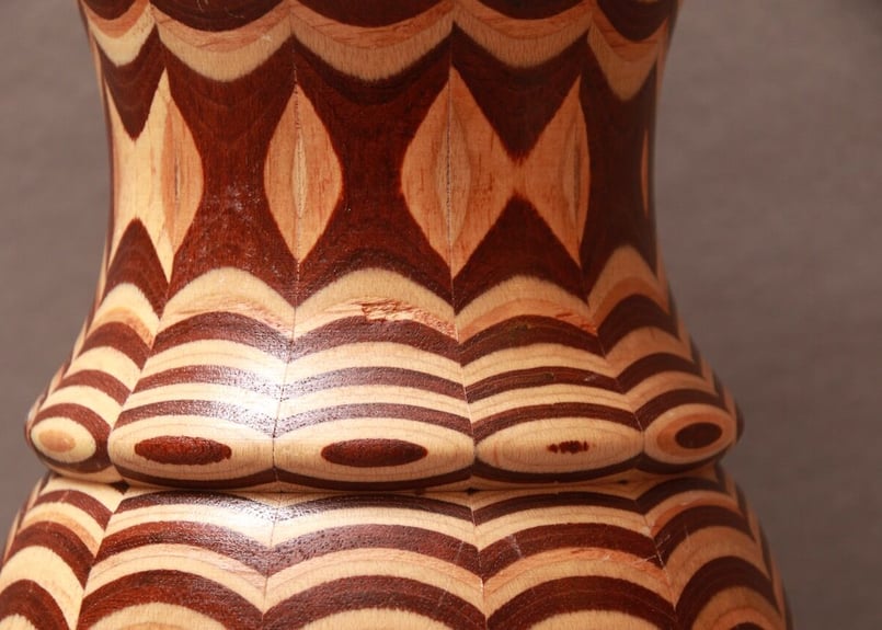 花瓶/木工/北欧/flowervase/60S/ヴィンテージ/寄木/壺/花差し/オブジェ