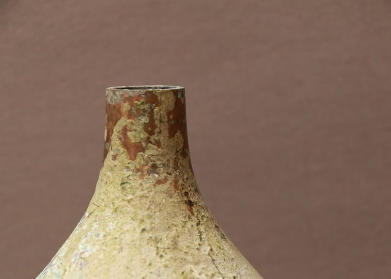 昭和レトロ/骨董/花瓶/純金箔本金/青銅花瓶/ヴィンテージ