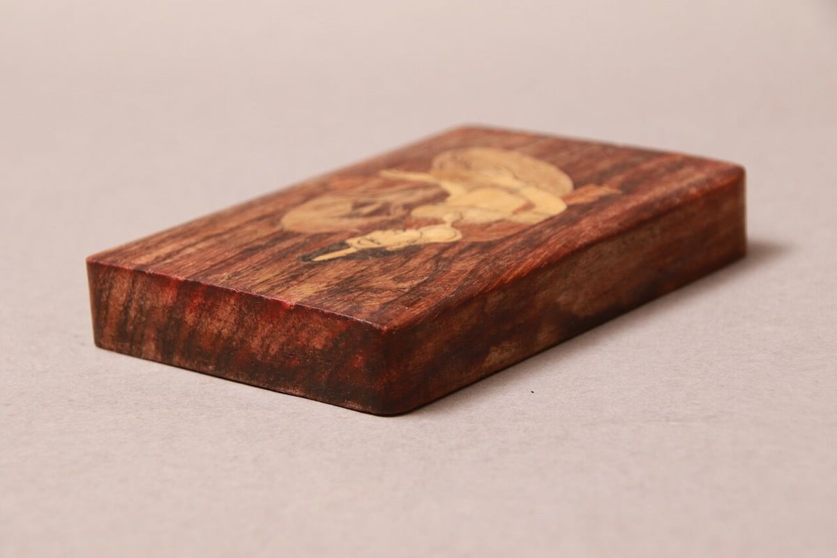 ヴィンテージ　インド　1944年　木象嵌額装　はめ木細工絵画 ヴィンテージ インド 1944年 木象嵌額装 はめ木細工絵画 2025年