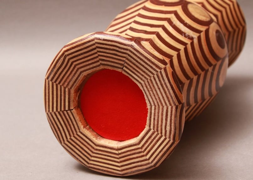 花瓶/木工/北欧/flowervase/60S/ヴィンテージ/寄木/壺/花差し/オブジェ