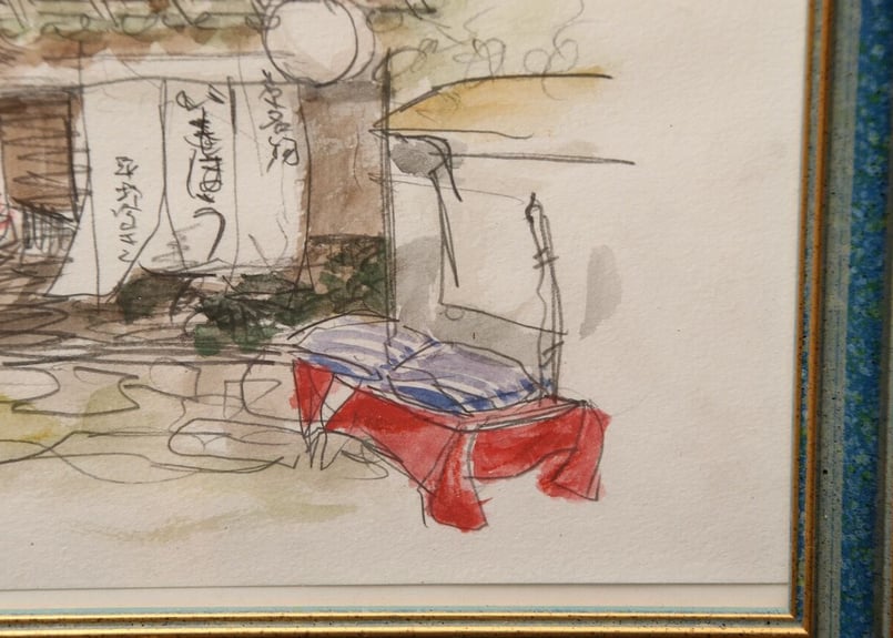 真作】水彩画/栗林信夫/2004/いもぼう/円山公園/京都/画家/いもぼう