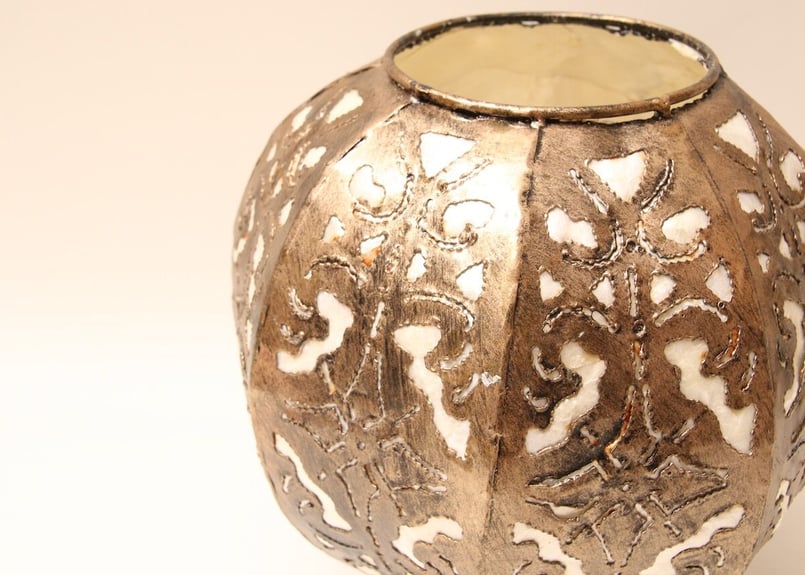 昭和レトロ/電傘/貝/金属/装飾/蝋燭盾/ろうそく/ランプ傘/インテリア